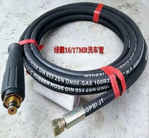 Flexible High Pressure Hydraulic Rubber Washer Hose Pipe with Connector for Jet Car Washing Cleaning