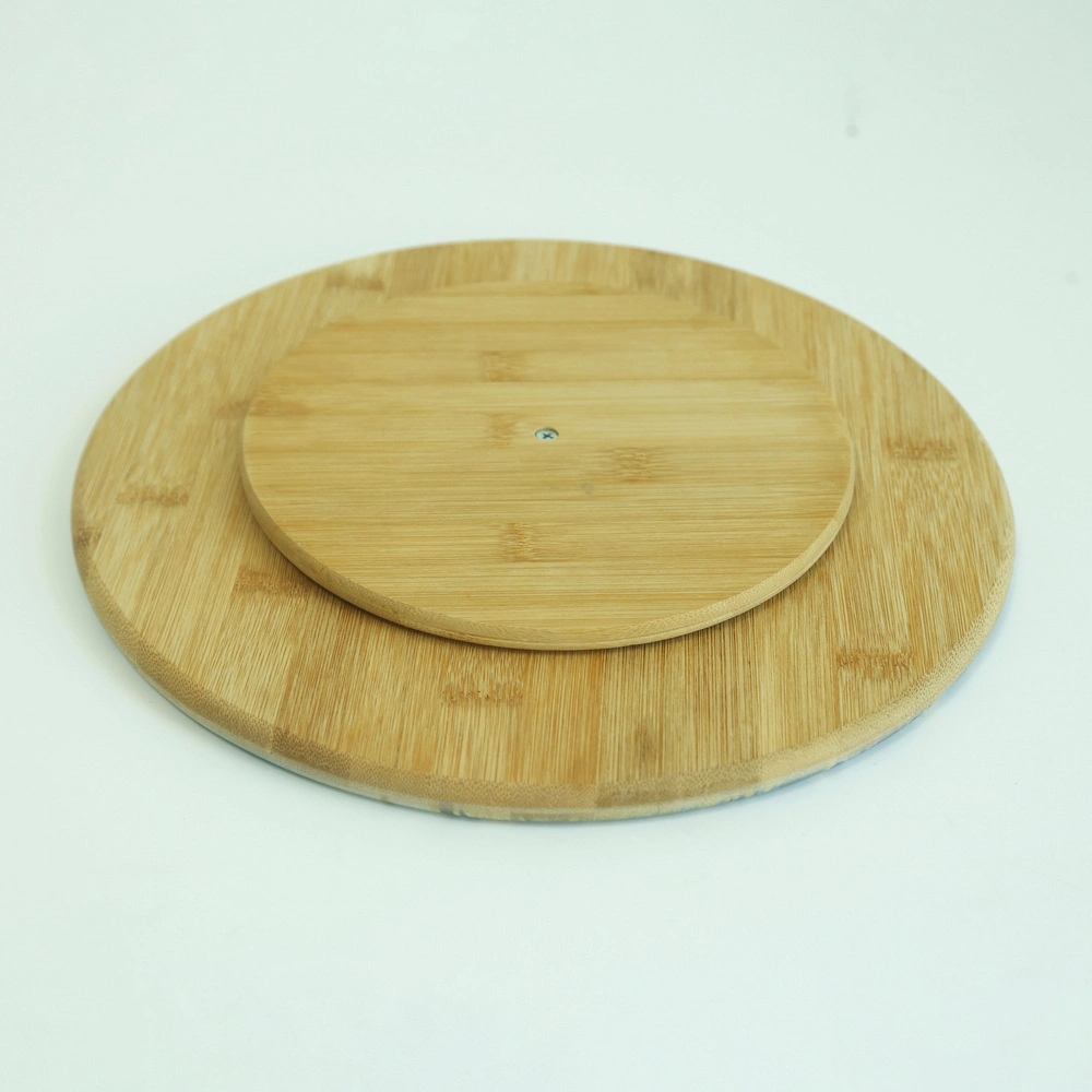 Large and Medium Bamboo Rotating Tray Lazy Susan Turntable Organizer with UV Printing