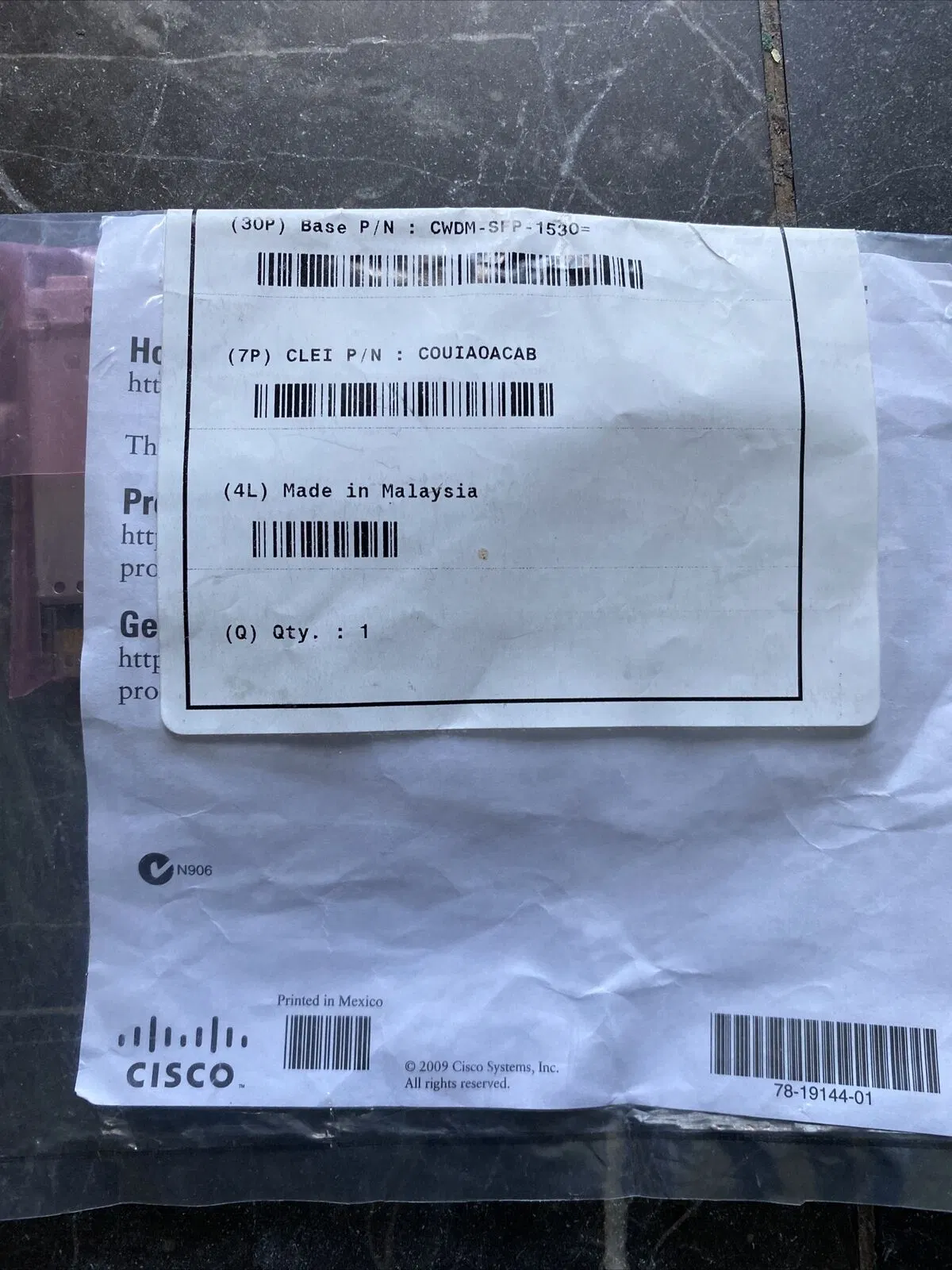 Cisco CWDM-SFP-1530 Módulo Original Original