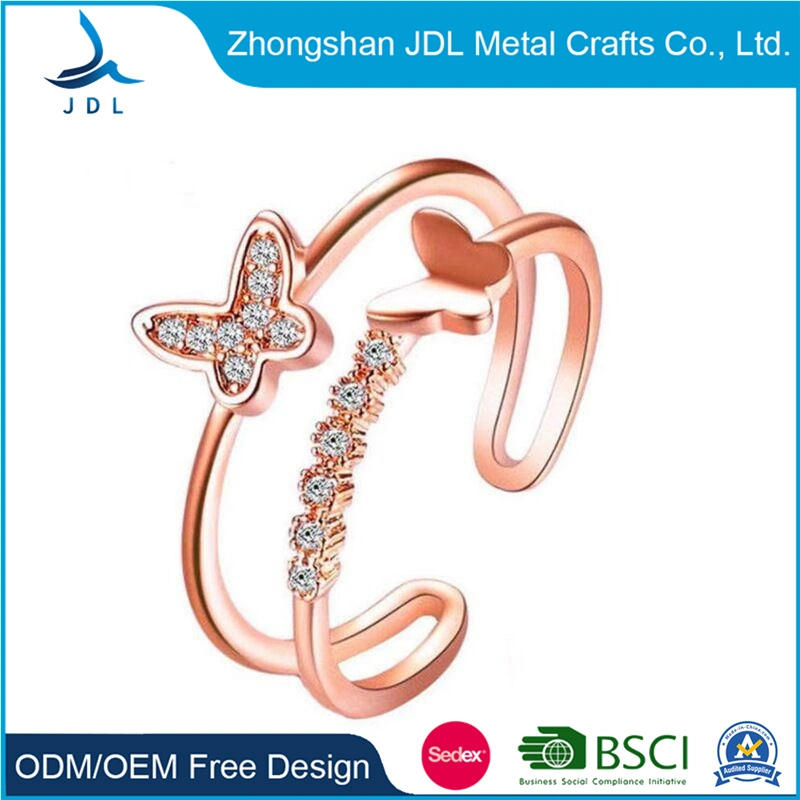 Fashion Sterling Tungsten Silver/Gold Stone Fine Jewelry Ring with CZ Customized Design for Wholesale