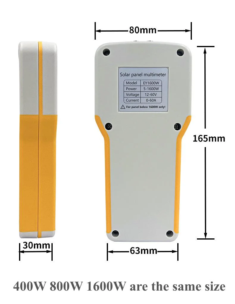 1600W Photovoltaic Panel Multimeter Solar Panel MPPT Tester Open Circuit Voltage Test Power Voltage Current Multi Meter

1600W Panneau photovoltaïque Multimètre Panneau solaire Testeur MPPT Test de tension en circuit ouvert Tension de puissance Courant Multimètre