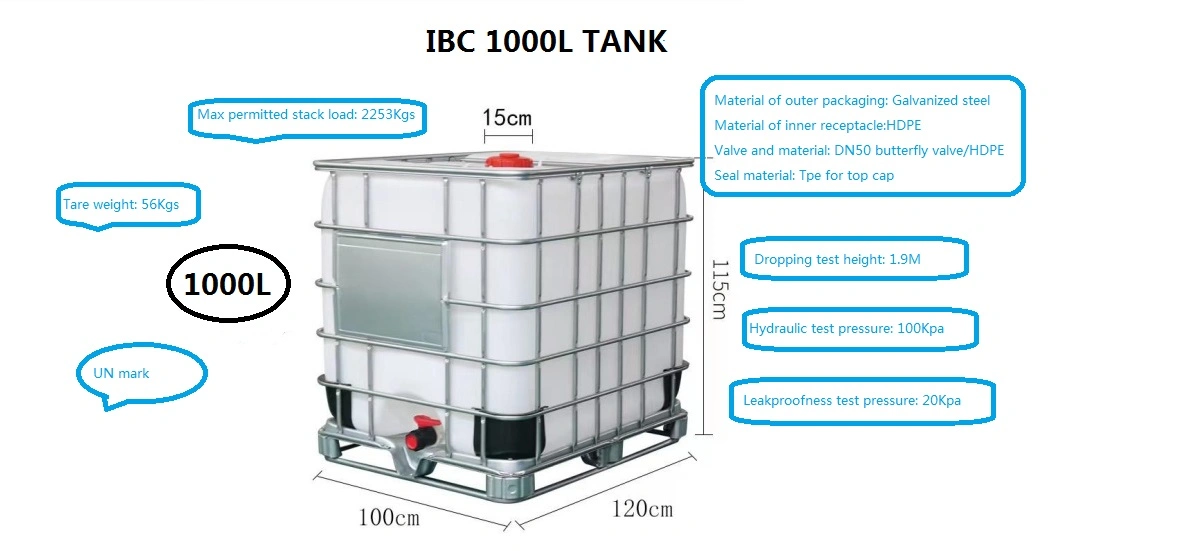 1000 Litre Plastic Water Container with Tap IBC Tank