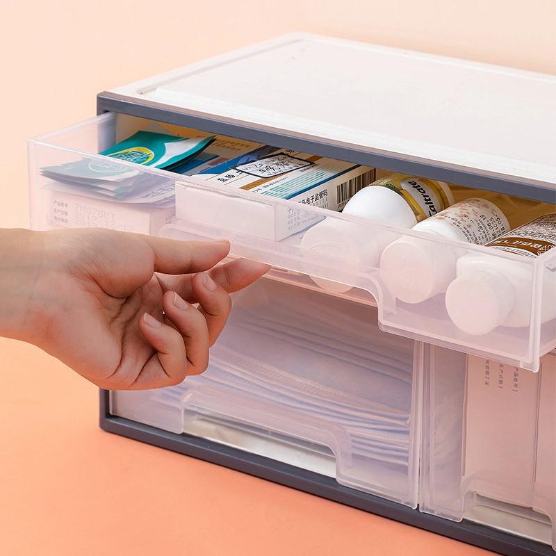 Manufacturer Drawer Storage Medical Box First Aid Kit Box Plastic Travel Medical Organizer Box Portable Medicine Storage Box