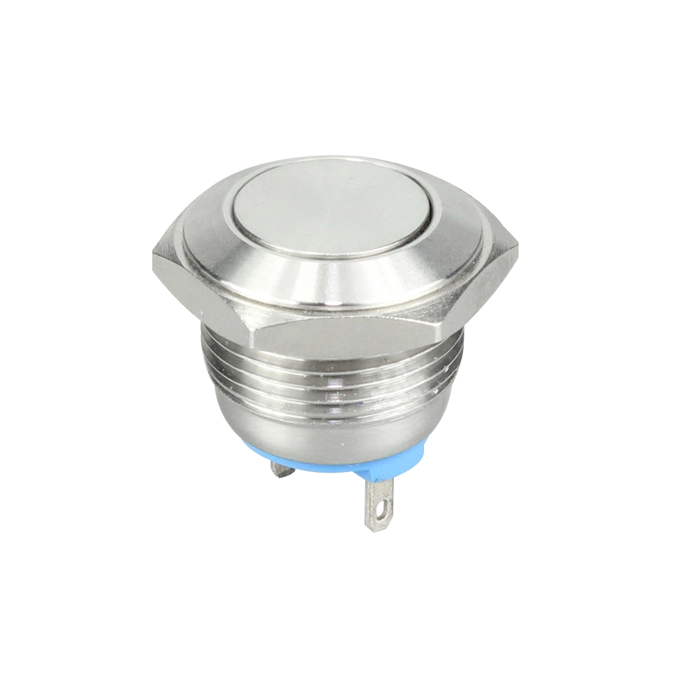 16mm Stainless Steel Metal Push Button Switch with Solder Terminals