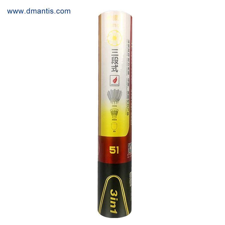 Dmantis 51 Model Yellow Light Color 3in1 Badminton Shuttlecock High quality/High cost performance  Popular in Philippines