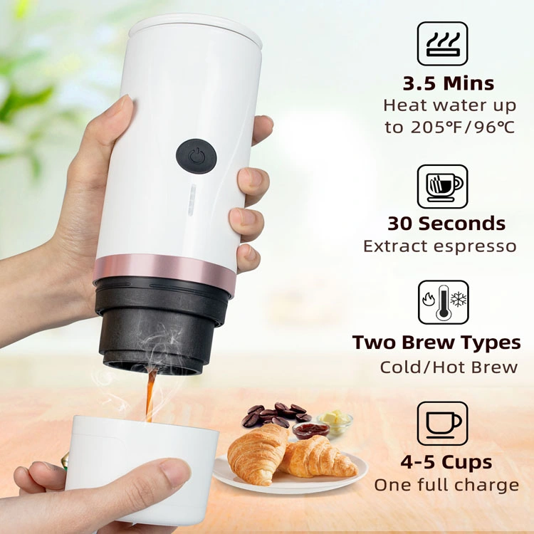 USB Edelstahl Portable Espresso Kaffeemaschine für Auto oder Außen (PCM00)