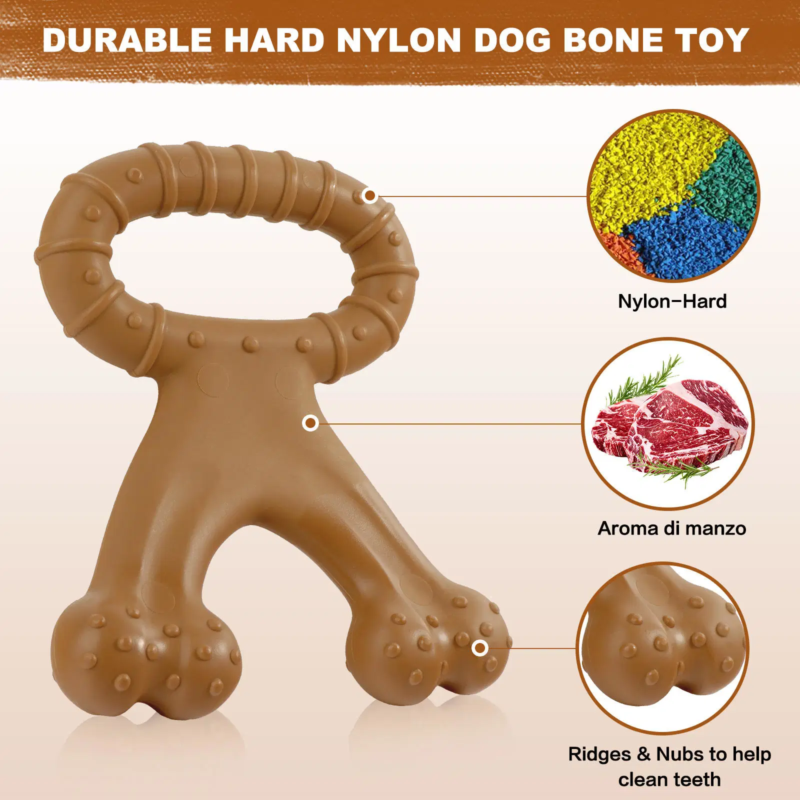 PET Products Nylon Dog forma de hueso dientes de palillo limpio Juguete