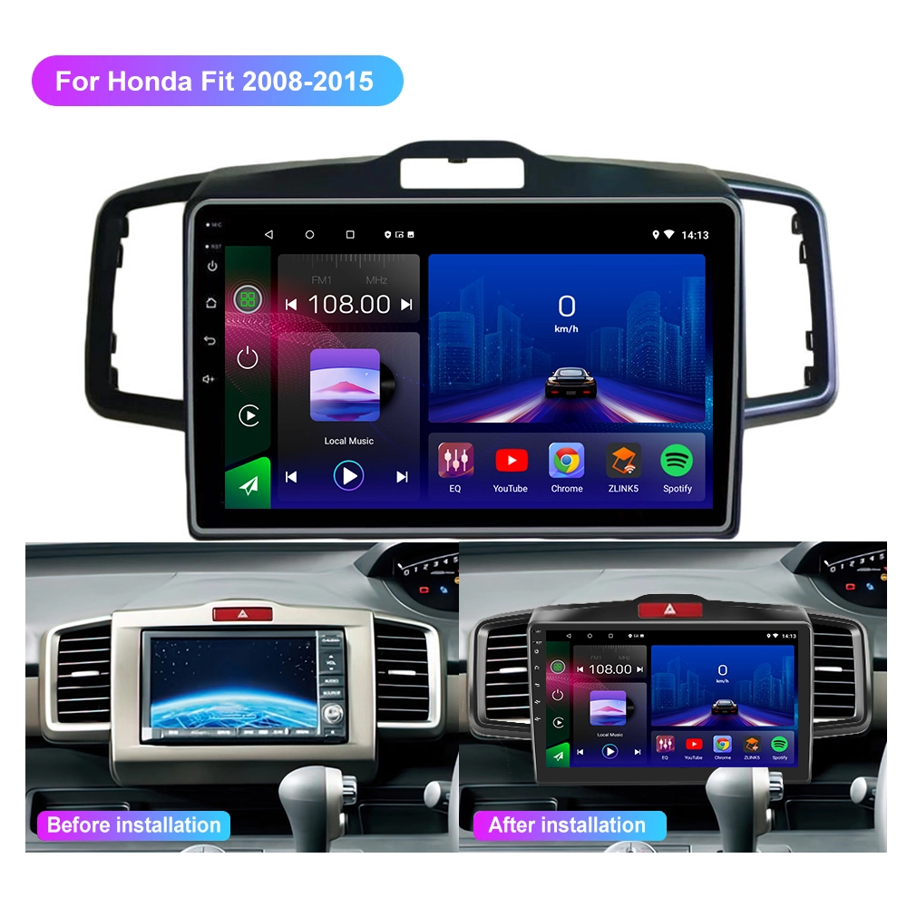 Jmance for Honda Fit 2008-2015 راديو السيارة الوسائط المتعددة الفيديو الملاحة عبر المشغل نظام GPS استريو Android 10 Lnch