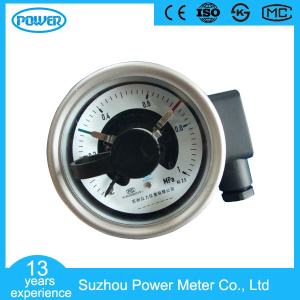 150mm em aço inoxidável total inferior do medidor de pressão de contacto eléctrico