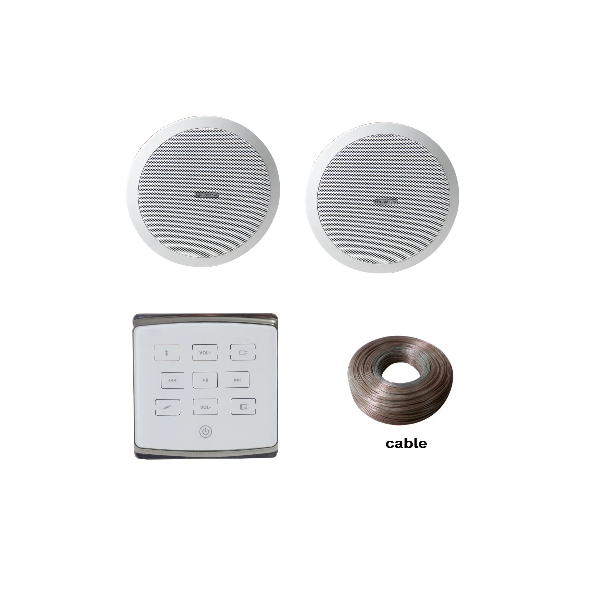 Home Audio Package with a Bluetooth in-Wall Amplifier and 2 PCS of Full Range Ceiling Speaker