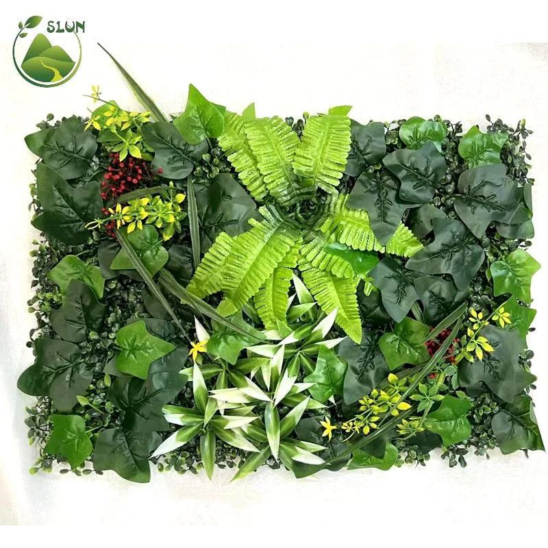 Planta artificial de grama decoração do painel de plantas de ar livre do sistema de Decoração de parede verde