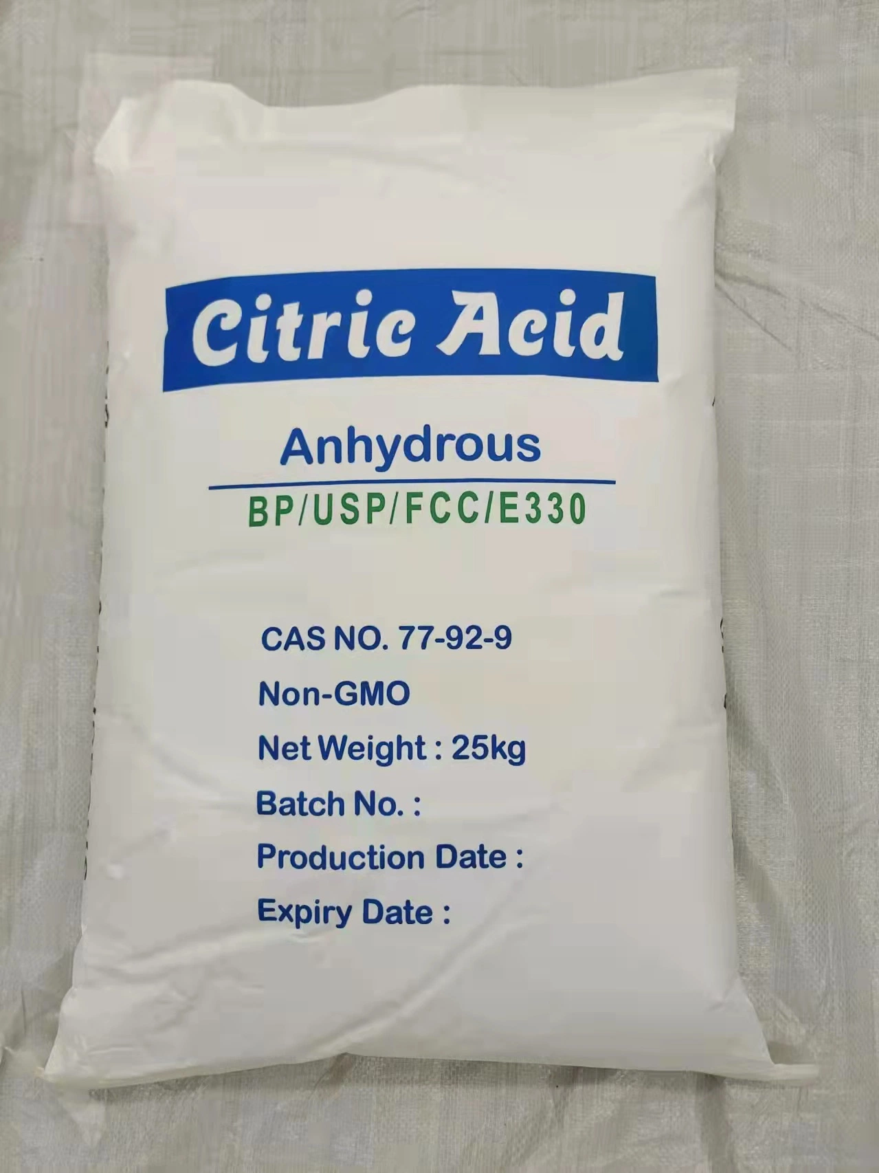 High Purity 100% White Powder Citric Acid Anhydrous USP