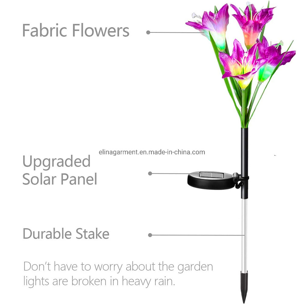 Garden Decoration LED Solar Lily Colorful Lights Solar Flower Landscape Courtyard Lawn Lamp