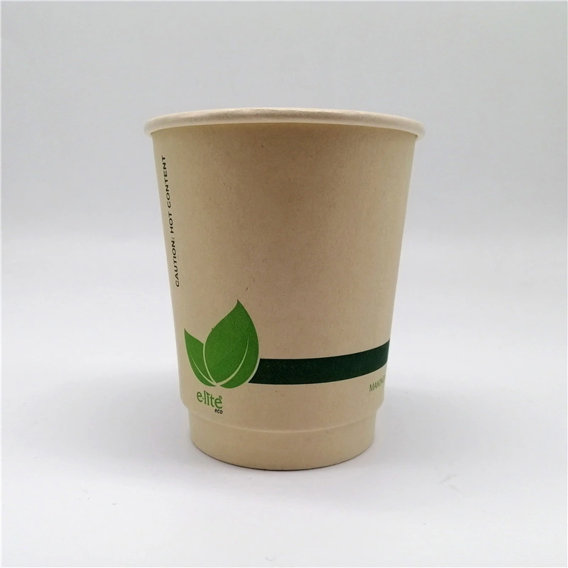 12oz Bamboo Fiber Pulp Coffee Paper Cup with Customized Logo Printing