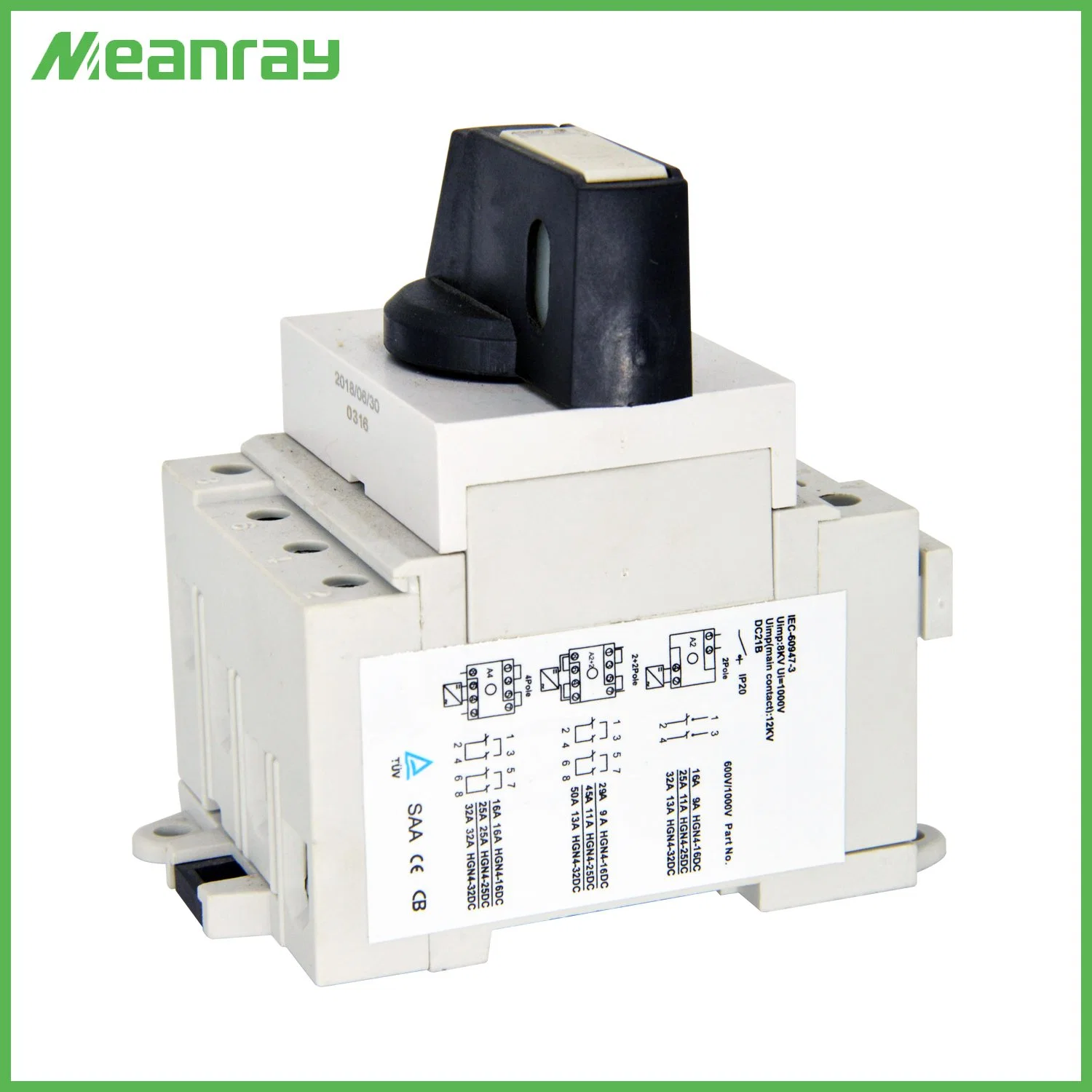 1200 CC Aislador V cambiar 4p 32un interruptor giratorio IP66 Resistente al agua fuera de contacto