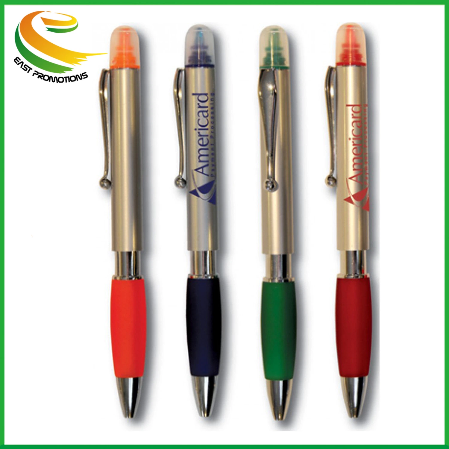 Two Side Colored Eco Friendly Highlight Ballpoint Pen