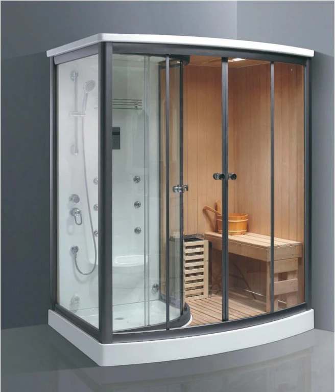 Combinado de vapor y sauna en la India/ducha sauna combinación/ vidrio seco y húmedo Sauna