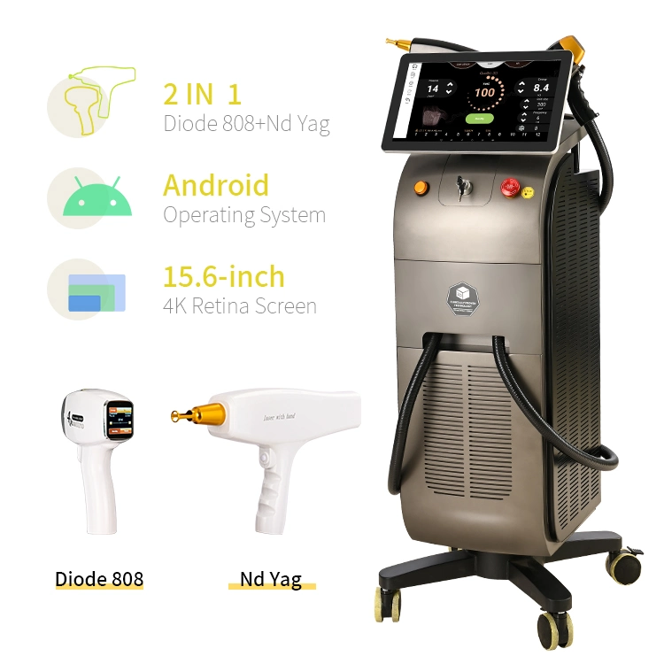 2in1 Pico 2022 mais recente multifunções três ondas 755 mais de 808 nm Díodo laser Remoção de pêlos e ND YAG Laser Tattoo Remova Machina