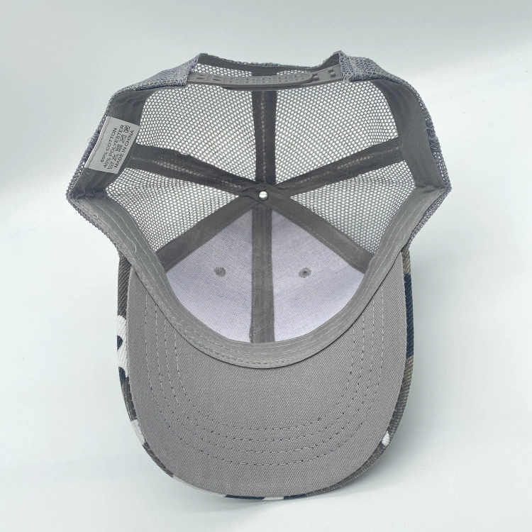 Custom Logo Classic Mesh Adjustable Plain 6 Panel Baseball Cap with Mesh Back