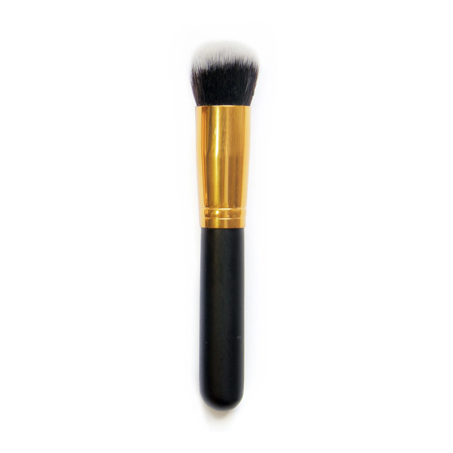 Oblique Round Head Gold Aluminum Tube Solid Wood Handle Single Brush