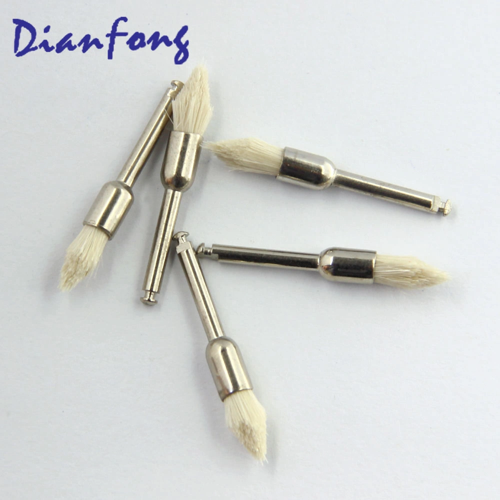 R7g High quality/High cost performance  Hot Sale White Goat Hair Latch Flat Polishing Polisher Prophy Pen Brush Dentist Products Dental Polishing Brush