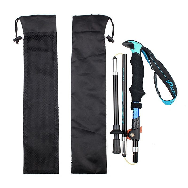 Trekking Poles Collapsible Nordic Hiking Pole Cork Handle Ultralight Folding Walking Sticks