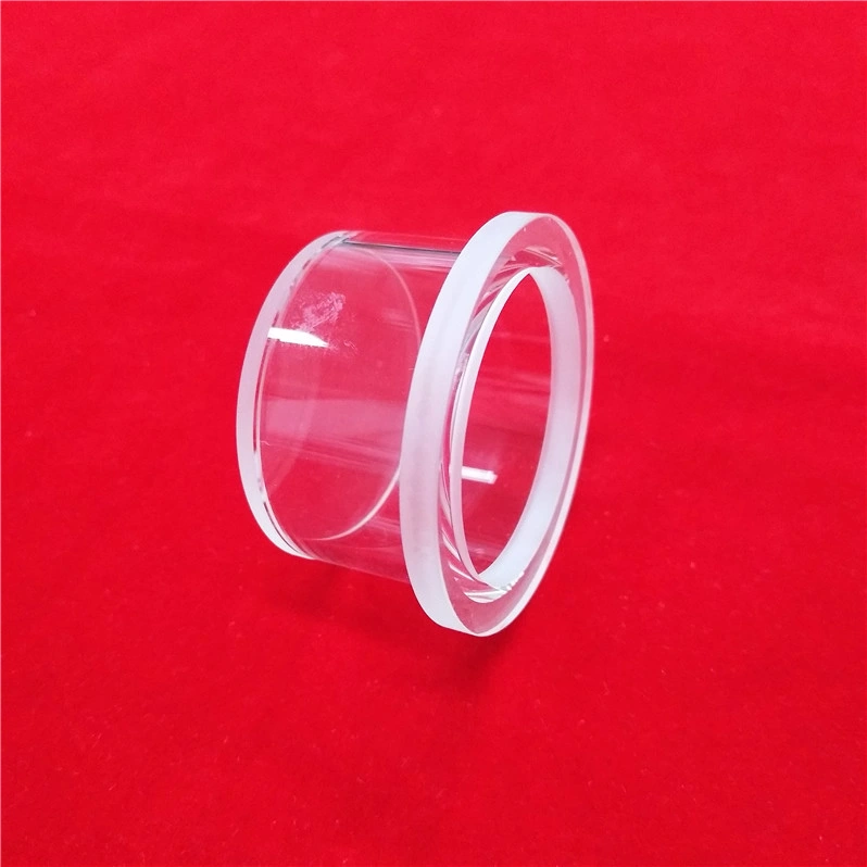 Flat Bottom High UV Transmission Customize Cylindrical Clear Optical Quartz Glass Cuvette Cell with Flange