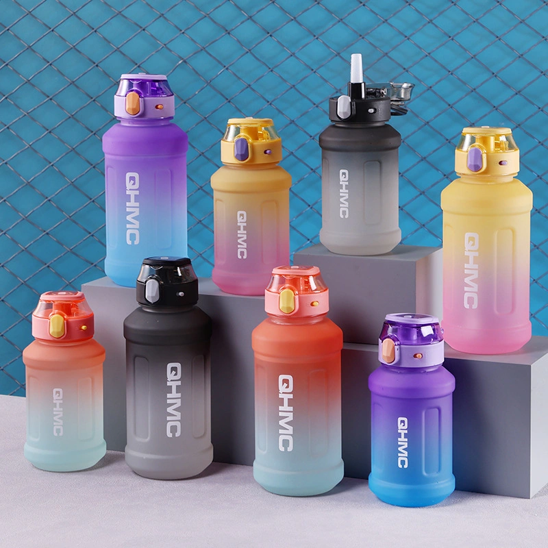 Gradient Color Frosted 1300ml Water Bottle Large-Capacity Sports Plastic Cup