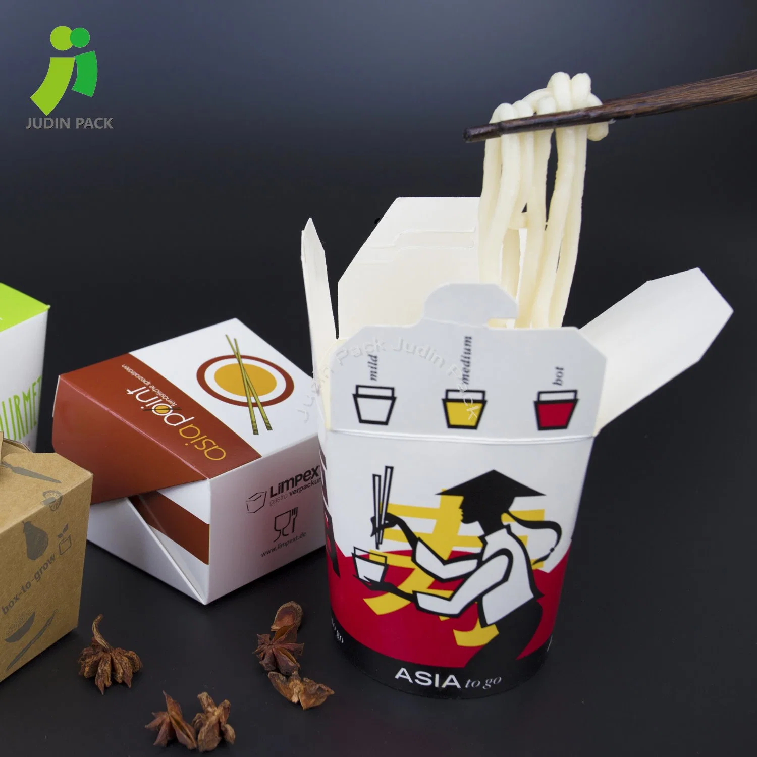 Disposable Custom Printed Salad Noodles Rice Packaging Kraft Lunch Food Paper Box