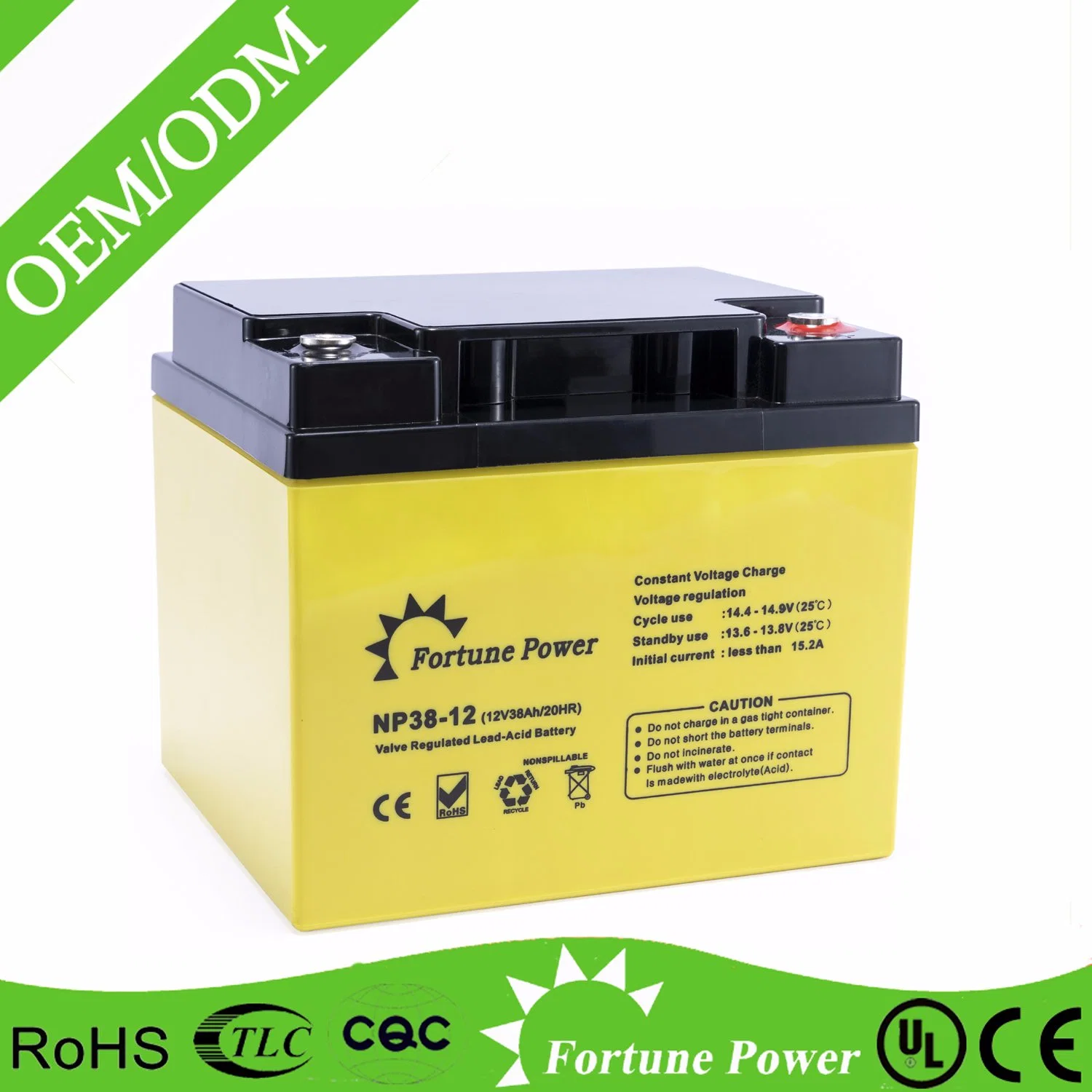 China Facotry Price 12V 38ah Rechargeable Gel Cell Battery