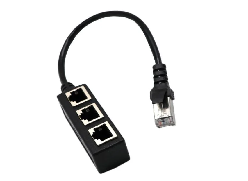 RJ45 Splitter LAN Ethernet Network RJ45 Connector Splitter Adapter Cable for PC Networking Extension 1 Male to 2/3 Female Cable