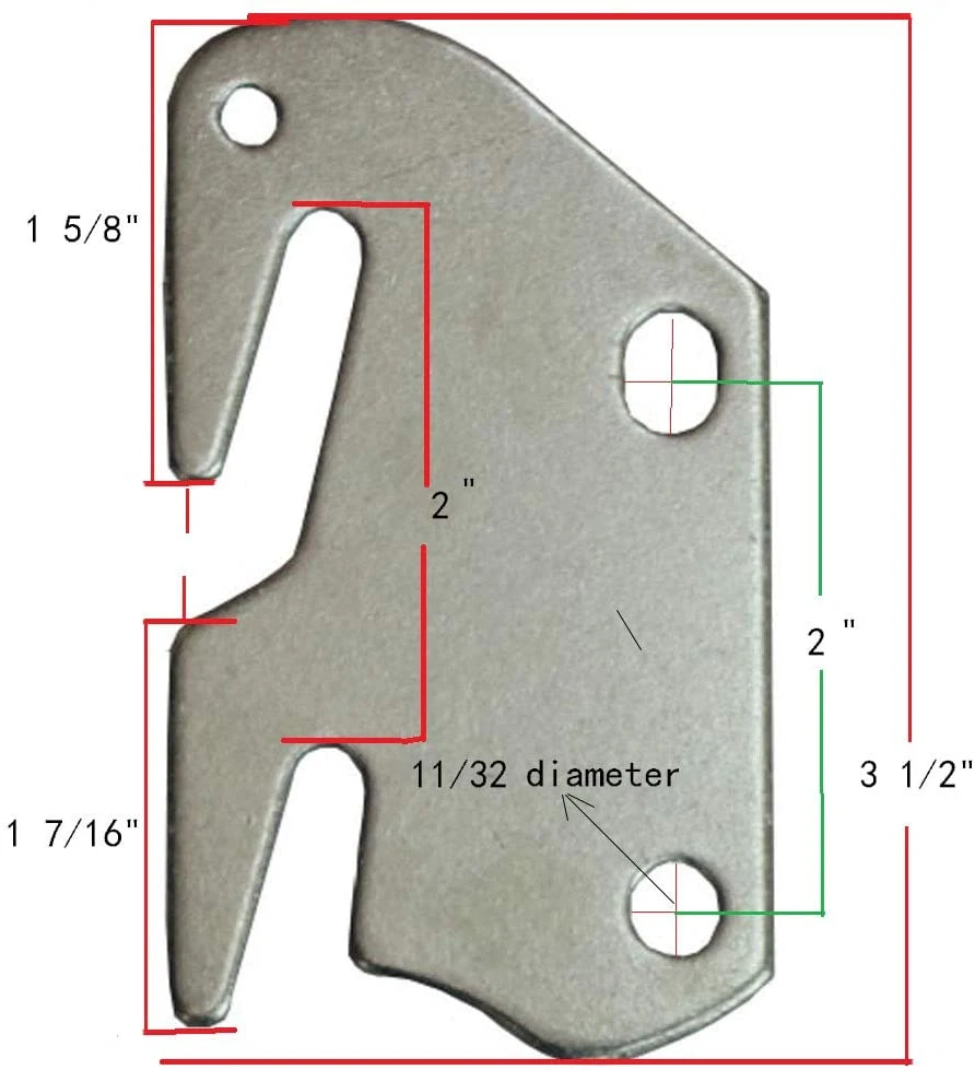 Wooden Bed to Catch Hook Plates Bed Rail Brackets Hook Plates