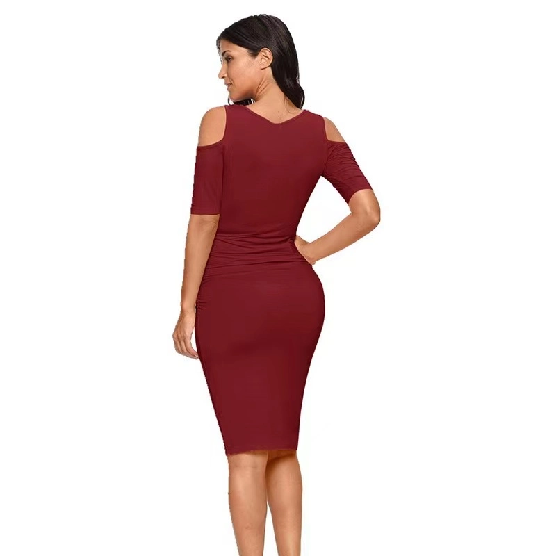 Women New Slit Sleeve Shoulder Maternity Dress