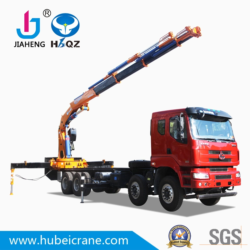 made in China HBQZ Knuckle 5 booms Cargo Truck Crane 20ton SQ400ZB4 Price List building material lift fork tissue gift remote