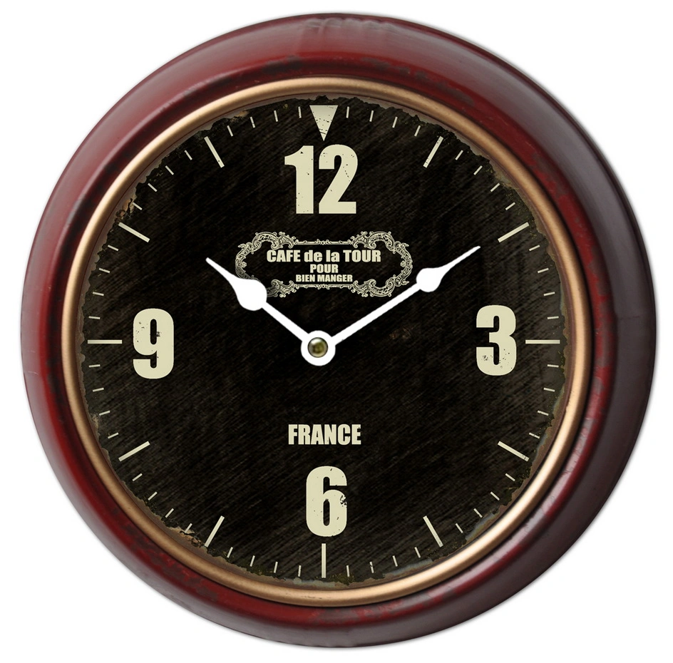 Retro Style Iron Metal Wall Clock Antique Design