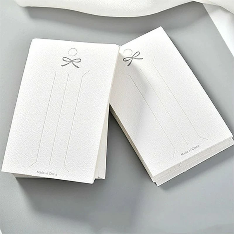 White Blank Hair Clip Paper Cards Accessories Holder Custom Hang Tags