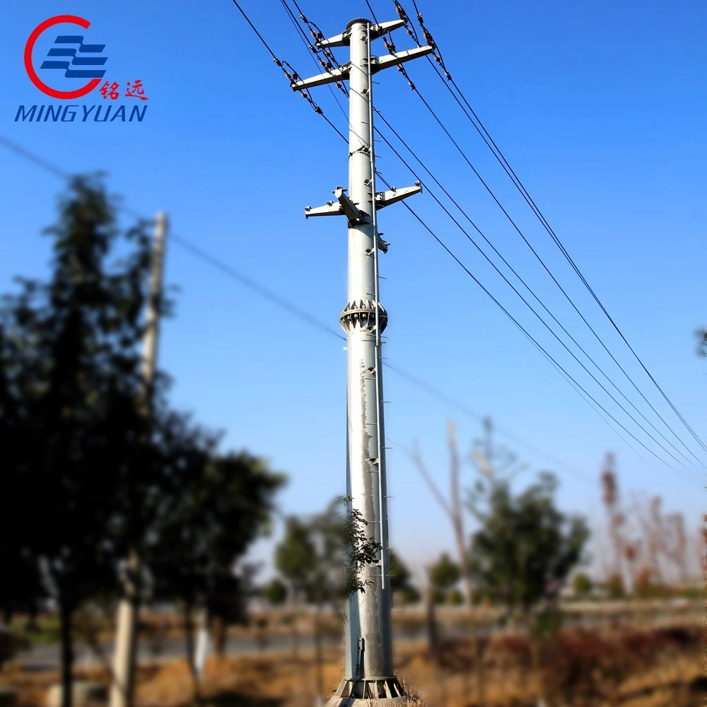 Galvanizado en caliente de 400kv con recubrimiento de polvo de la torre de transmisión de energía de la torre de acero de doble circuito