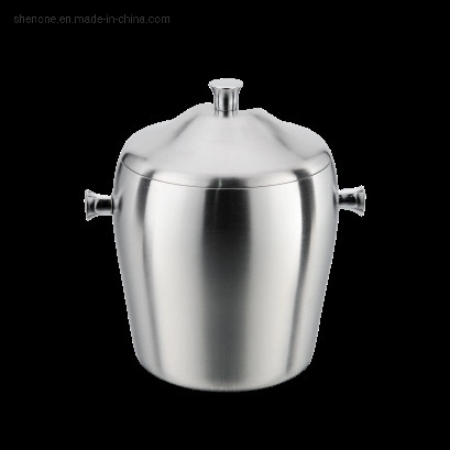 Shenone Factory Direct 1.3L Small Double Wall Insulated Metal Ice Barrel Cooler Stainless Steel Wine Champagne Beer Ice Buckets with Lid