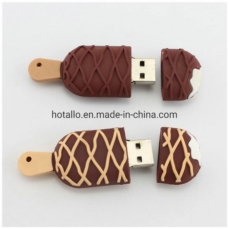 شكل مخصص الصيف هدية تصدير الآيس كريم محرك فلاش USB مقلاة الآيس كريم بالشوكولاته المثلجة