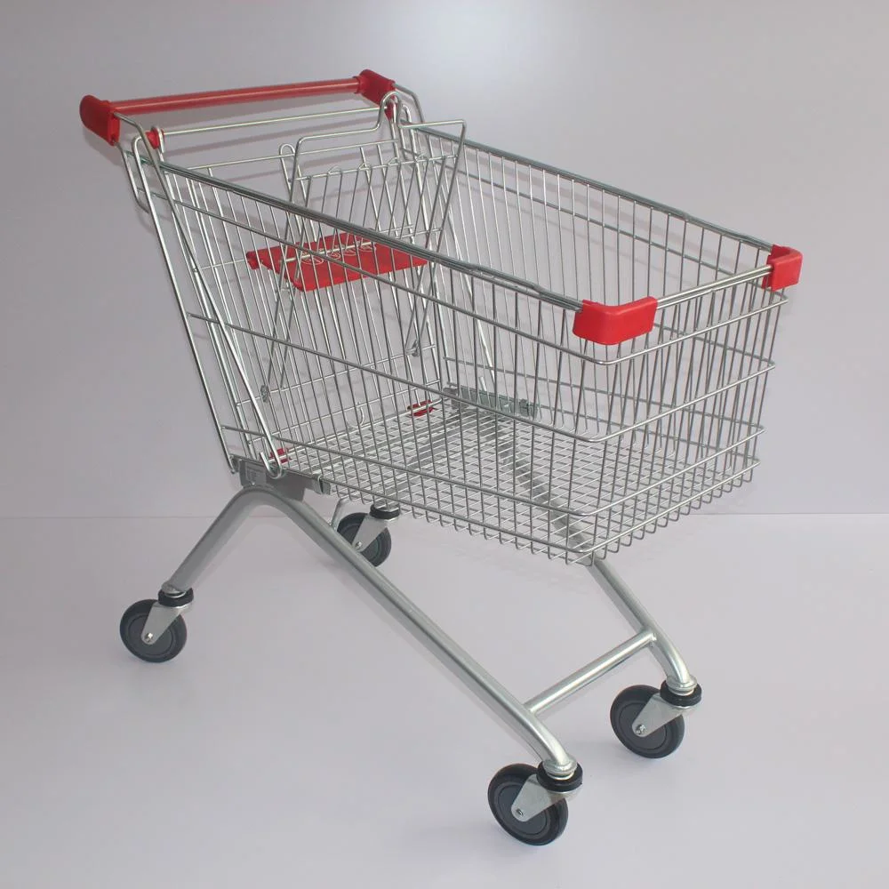 180L European Supermarket Rolltreppe Metall Shopping Trolley