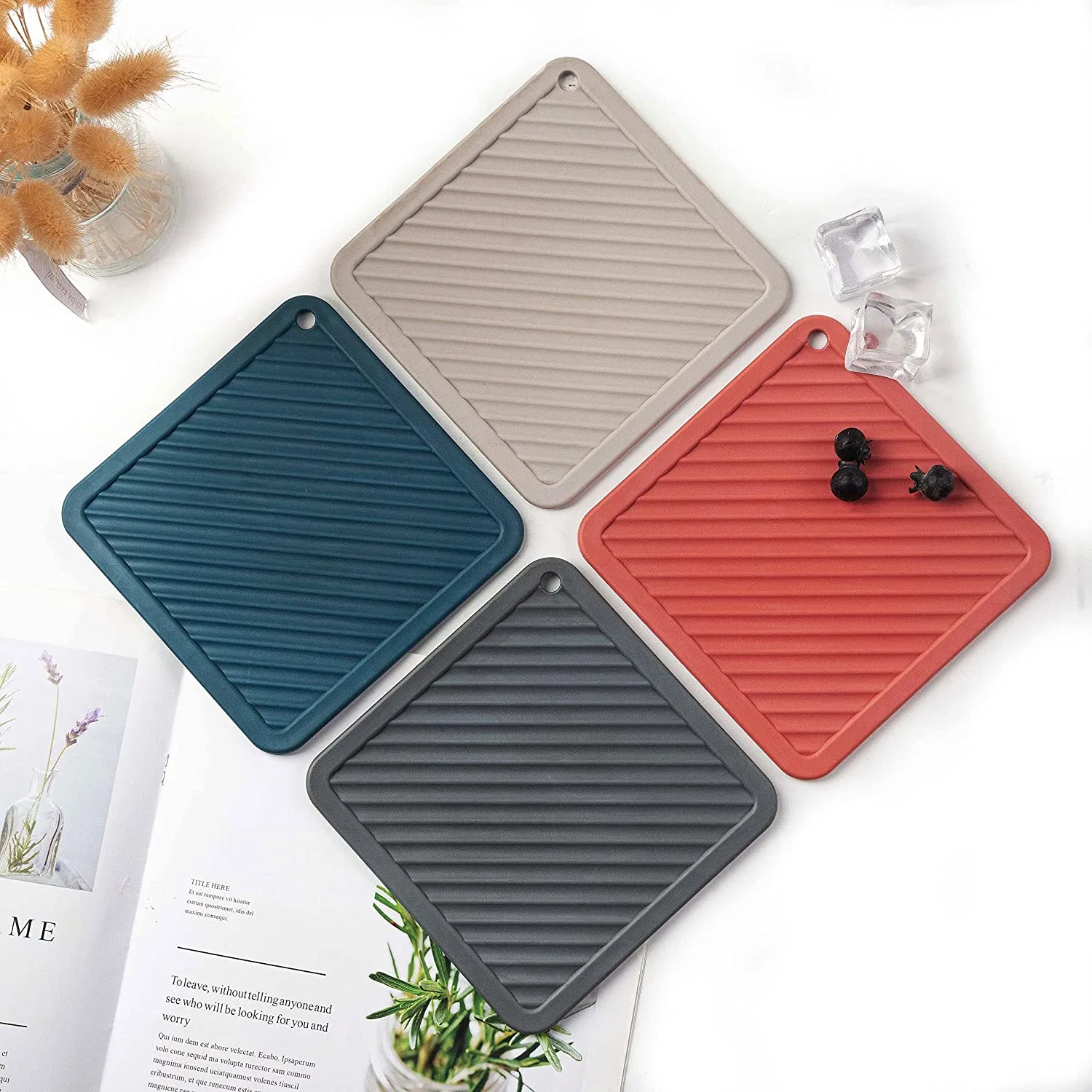 Durable Silicone Trivet Mat Hot Plates to Protect Table Hot Pads