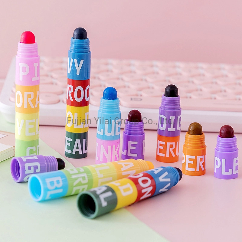 Creative Fun for Kids 12 Colors Washable Silky Solid Highlighter Stackable Crayon