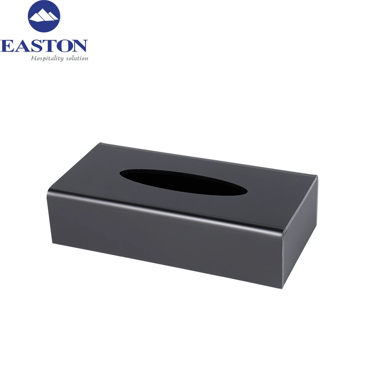 Hotel Guest Room Matt Black Rectangular Acrylic Tissue Boxes