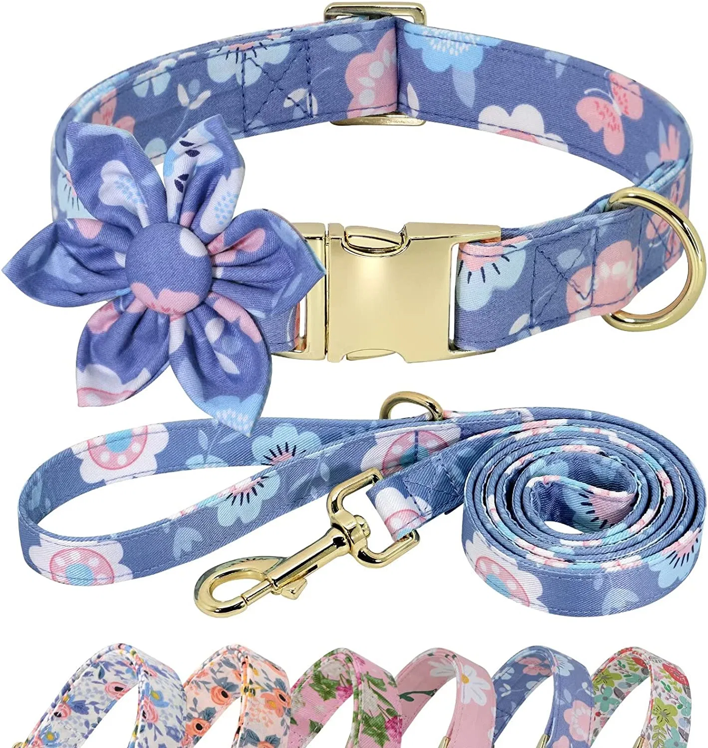 Collar de perro floral con flor para pequeñas y medianas grandes perros cachorro