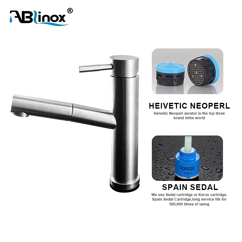 Ablinox SUS 304 Sanitary Ware Bathroom Mixer Pull-out Basin Faucet