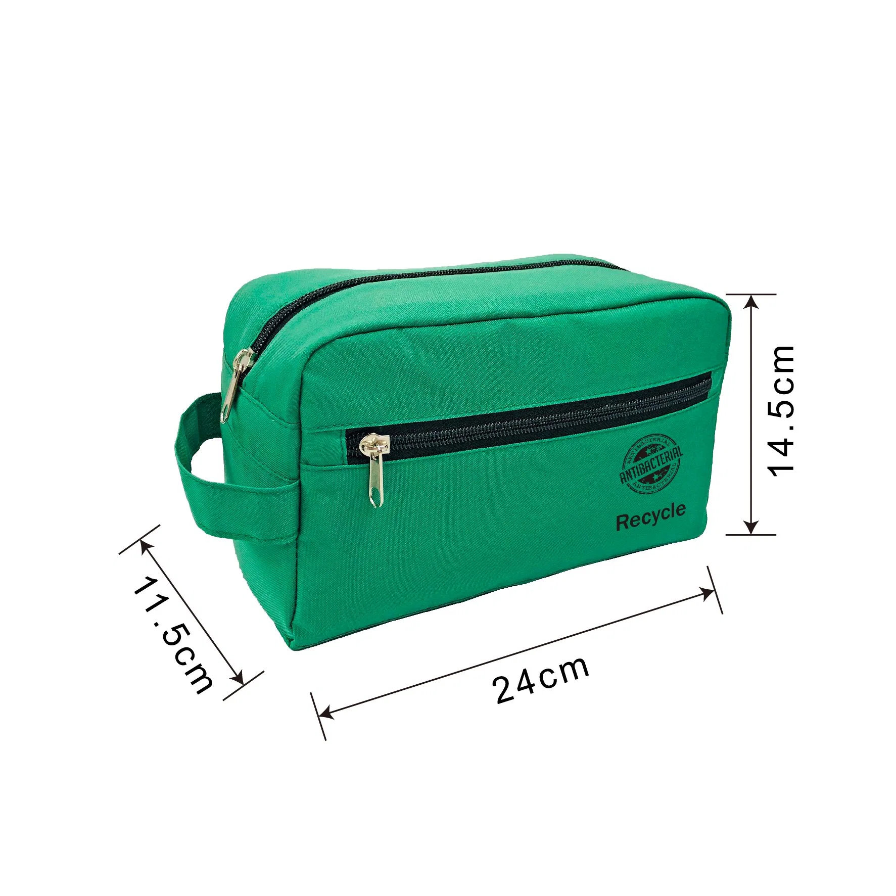 RPET Antibacterial Insulated Leakproof Thermal Cooler Bag for Adult & Kids for Beach Picnic Office Work Lunch with Zipper Green Color