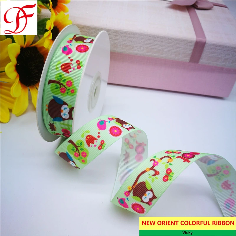 Owl Printing Grosgrain Ribbon Double/Single Face Satin Ribbon Sheer Organza Ribbon Taffeta Gingham Hemp Ribbon From Factory for Gifts/Wrapping/Garments/Xmas