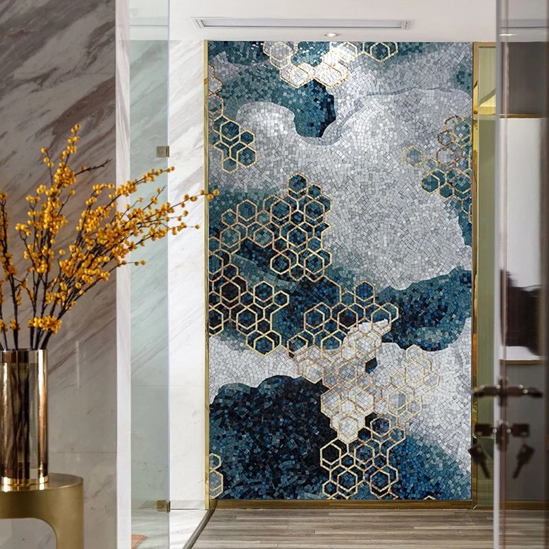 Decorative Bedroom Abstract Pattern Glass Mosaic Wall Mural