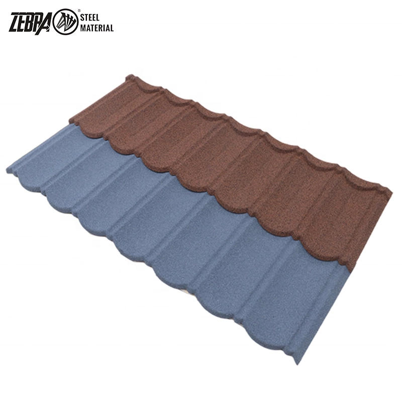 Wave Aluminum Metal Roofing Clay Tile Classic Tile 0.4 Red Color Stone Coated Roof Tile