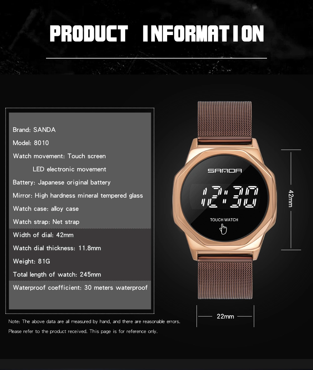 Latest Elegant Alloy Touch Screen LED Watch